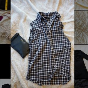 Plaid Button Up Vest